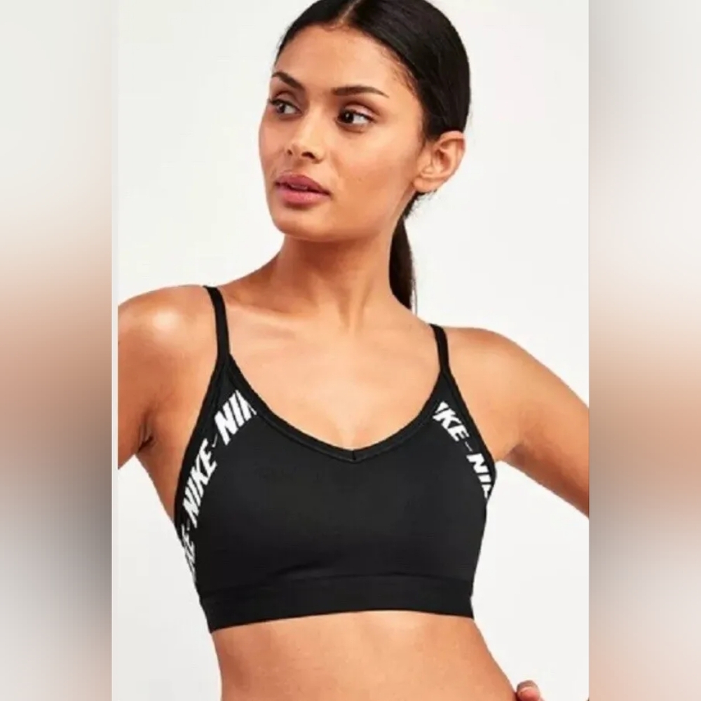 NIKE INDY WOMENS DRI-FIT PADDED SPORTS TRAINING BRA BLACK XS
